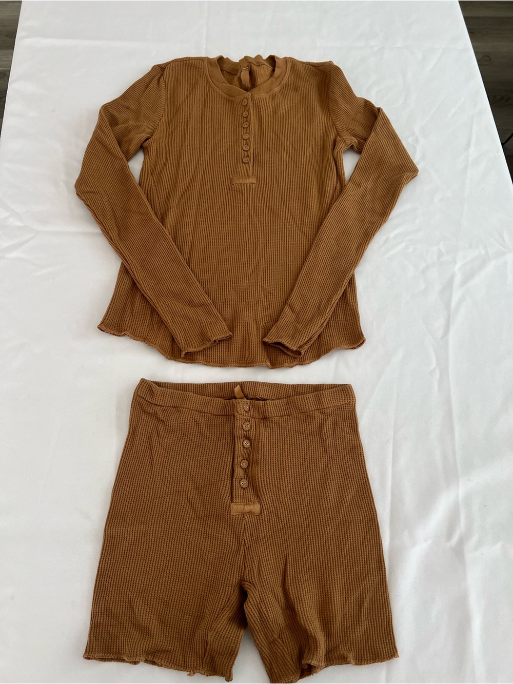SKIMS Ribbed Button Front Two-Piece Set